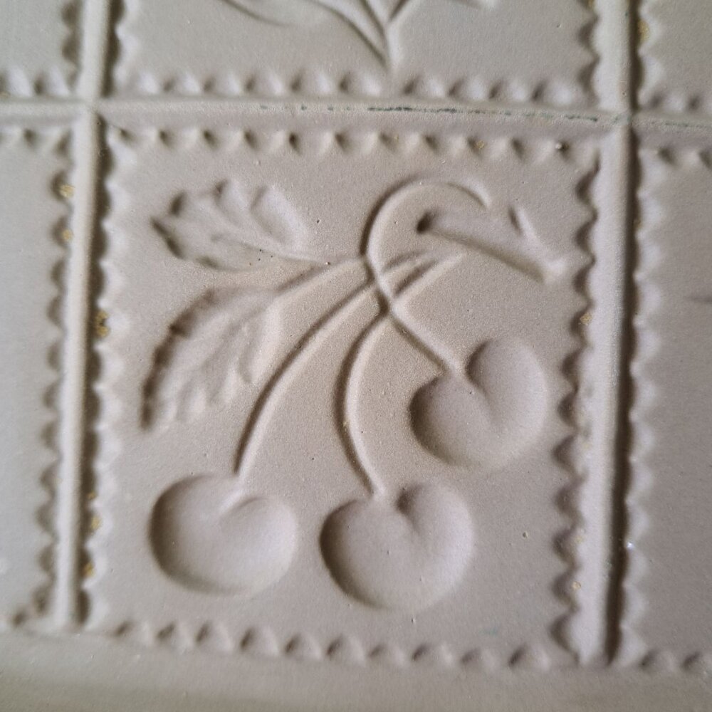 Brown Bag Cookie Art 1983 Hill Design Stoneware Mold 9 Florals Handles 8" Square - Picture 9 of 14